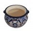 Mexican Talavera Round Planters Black with White and Grey - MP1 -